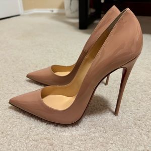 Christian Louboutin Beige Patent So Kate 120 Heels EU 43